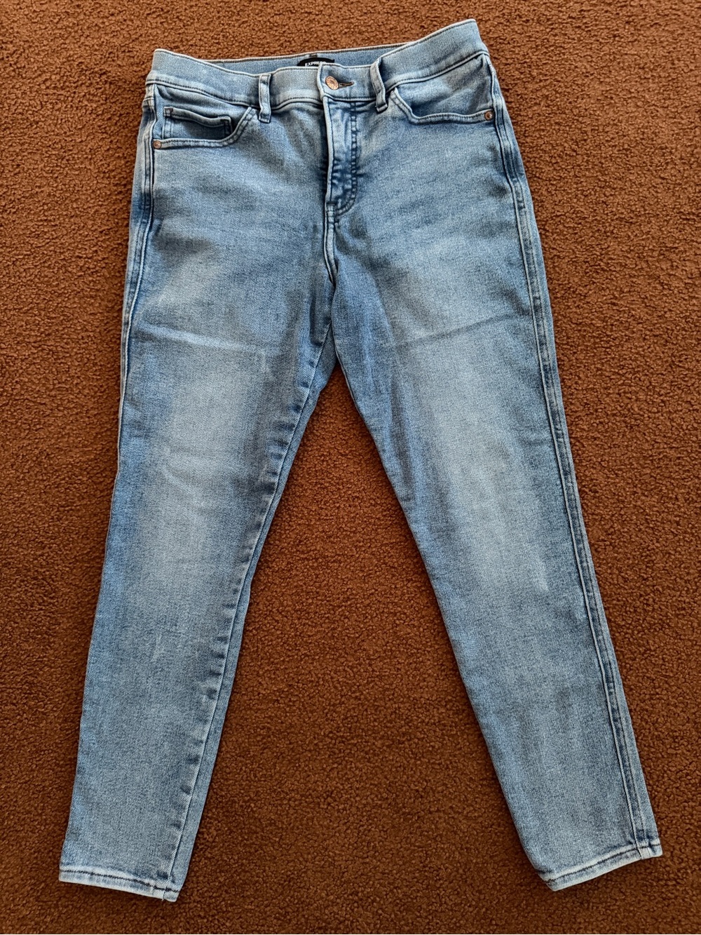 Express Skinny Mid Rise Women's Light Blue Denim Jeans size 10
